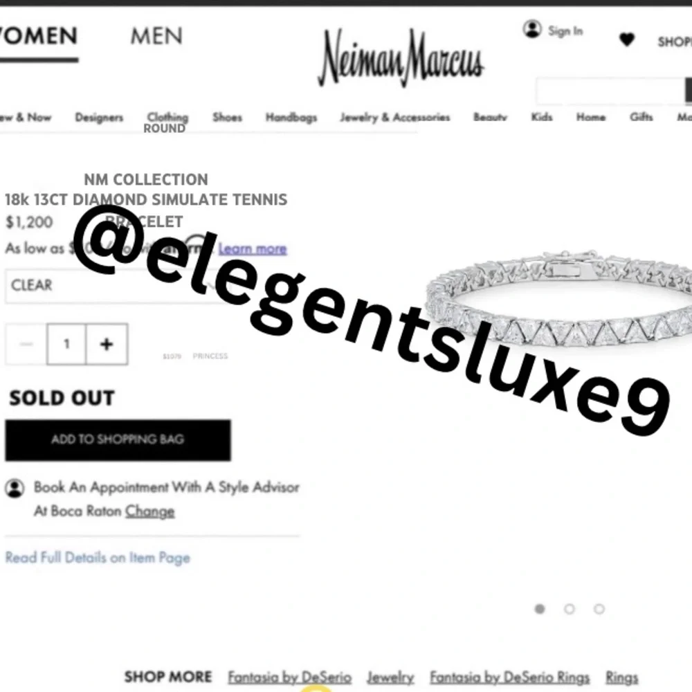 18k 13ct Trillion Tennis Bracelet - Picture 13 of 14